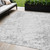 5' X 8' Gray And Ivory Abstract Washable Indoor Outdoor Area Rug