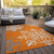 5' X 8' Orange Gray And Ivory Floral Medallion Washable Indoor Outdoor Area Rug