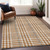 3' X 5' Brown Beige And Beige Plaid Washable Indoor Outdoor Area Rug