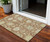 3' X 5' Copper Green And Ivory Floral Washable Indoor Outdoor Area Rug