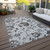 3' X 5' Gray Charcoal And Silver Floral Washable Indoor Outdoor Area Rug Transitional Style - Gray, Charcoal, Silver Color