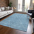 3' X 5' Teal Blue And Ivory Geometric Washable Indoor Outdoor Area Rug Transitional Style - Teal Blue, Ivory Color