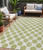 5' X 8' Sage And Ivory Polka Dot Washable Indoor Outdoor Area Rug