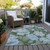 5' X 8' Sky Blue And Taupe Floral Washable Indoor Outdoor Area Rug
