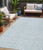 5' X 8' Sky Blue And Ivory Floral Washable Indoor Outdoor Area Rug Transitional Style - Sky Blue, Ivory Color