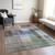 3' X 5' Brown Green And Blue Abstract Washable Indoor Outdoor Area Rug