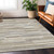 5' X 8' Taupe Gray And Ivory Striped Washable Indoor Outdoor Area Rug