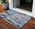 3' X 5' Blue Gray And Brown Abstract Washable Indoor Outdoor Area Rug