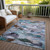 3' X 5' Blue Gray And Brown Abstract Washable Indoor Outdoor Area Rug