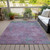 5' X 8' Lavender And Teal Blue Abstract Washable Indoor Outdoor Area Rug
