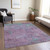 5' X 8' Lavender And Teal Blue Abstract Washable Indoor Outdoor Area Rug