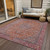 3' X 5' Orange And Red Medallion Washable Indoor Outdoor Area Rug