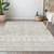 3' X 5' Ivory And Gray Geometric Washable Indoor Outdoor Area Rug