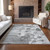 3' X 5' Gray Charcoal And Silver Floral Washable Indoor Outdoor Area Rug
