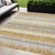 5' X 8' Gold Copper And Gray Striped Washable Indoor Outdoor Area Rug