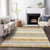 5' X 8' Gold Copper And Gray Striped Washable Indoor Outdoor Area Rug