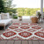 5' X 8' Red And Beige Medallion Washable Indoor Outdoor Area Rug