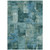 3' X 5' Teal Blue And Pale Aqua Abstract Washable Indoor Outdoor Area Rug - Teal Blue, Pale Aqua