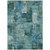 3' X 5' Teal Blue And Pale Aqua Abstract Washable Indoor Outdoor Area Rug