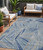 5' X 8' Denim Blue Gray And Ivory Geometric Washable Indoor Outdoor Area Rug