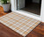 3' X 5' Peach And Beige Plaid Washable Indoor Outdoor Area Rug