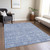 5' X 8' Denim Blue And Ivory Floral Washable Indoor Outdoor Area Rug - Denim Blue, Ivory