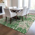 3' X 5' Green And Gray Striped Washable Indoor Outdoor Area Rug - Green, Gray