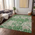 3' X 5' Green And Gray Striped Washable Indoor Outdoor Area Rug - Green, Gray