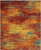 5' X 7' Flame Abstract Indoor Outdoor Area Rug