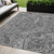 5' X 8' Gray Silver And Charcoal Paisley Washable Indoor Outdoor Area Rug