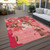 5' X 8' Coral Pink And Brown Abstract Washable Indoor Outdoor Area Rug