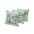 Set of Three 16" X 16" Blue and Gold Peacock Blown Seam Floral Indoor Outdoor Throw Pillow Polyester