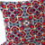 Set of Two 16" X 16" Blue and Orange Blown Seam Floral Indoor Outdoor Throw Pillow Polyester Home Accent