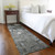 2' X 8' Gray Abstract Washable Indoor Outdoor Runner Rug - Gray
