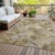 5' X 8' Taupe Beige And Gray Abstract Washable Indoor Outdoor Area Rug