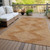 3' X 5' Copper And Beige Geometric Washable Indoor Outdoor Area Rug Transitional Style - Copper, Beige Color
