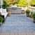 5' X 8' Blue And Ivory Abstract Washable Indoor Outdoor Area Rug - Blue, Ivory
