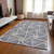 5' X 8' Gray And Ivory Geometric Washable Indoor Outdoor Area Rug Contemporary Style - Gray, Ivory Color