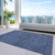 3' X 5' Navy Blue And Charcoal Floral Washable Indoor Outdoor Area Rug