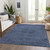 3' X 5' Navy Blue And Charcoal Floral Washable Indoor Outdoor Area Rug