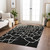 5' X 8' Black And Beige Abstract Washable Indoor Outdoor Area Rug