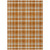 5' X 8' Orange and Ivory Plaid Washable Non Skid Indoor Outdoor Area Rug