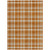 5' X 8' Orange and Ivory Plaid Washable Non Skid Indoor Outdoor Area Rug