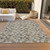 5' X 8' Taupe Beige And Tan Geometric Washable Indoor Outdoor Area Rug