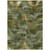 5' X 8' Olive Green And Gold Abstract Washable Indoor Outdoor Area Rug
