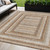 5' X 8' Chocolate And Beige Geometric Washable Indoor Outdoor Area Rug - Chocolate, Beige