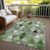 5' X 8' Green And Fern Green Geometric Washable Indoor Outdoor Area Rug - Green, Fern Green