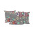 Set of Three 16" X 16" Gray and Purple Botanical Indoor Outdoor Throw Pillow Polyester Decor