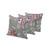 Set of Three 16" X 16" Gray and Purple Botanical Indoor Outdoor Throw Pillow Polyester Decor