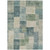 5' X 8' Blue Geometric Washable Indoor Outdoor Area Rug